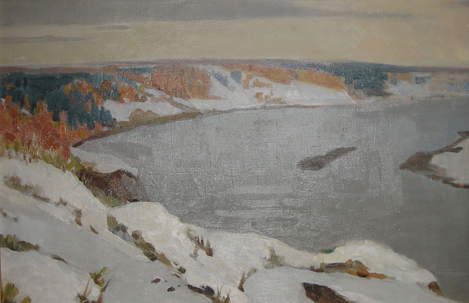 Landschaft bei Obskoi mit erstem Schnee